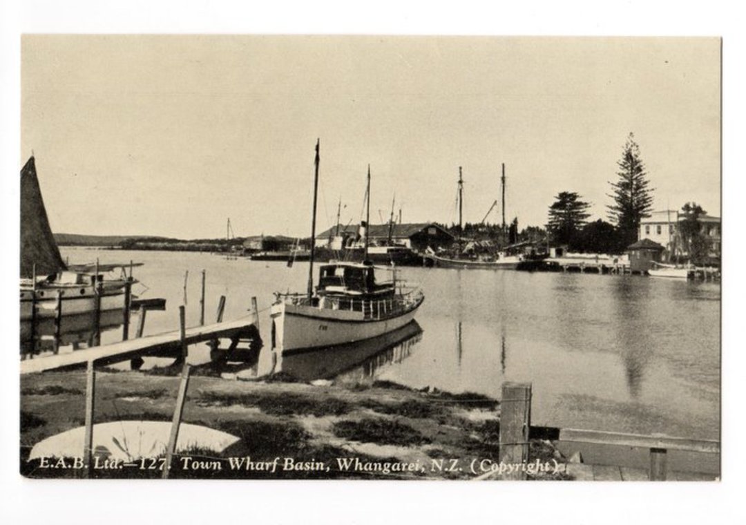 Postcard by E A Booker of Town Wharf Basin Whangarei. - 44899 - Postcard image 0