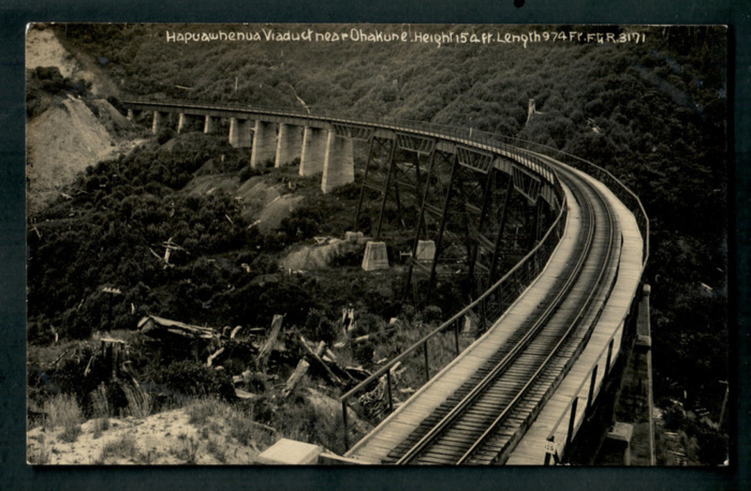 Real Photograph by Radcliffe of Hapuawhenua Viaduct near Ohakune. - 46822 - Postcard image 0