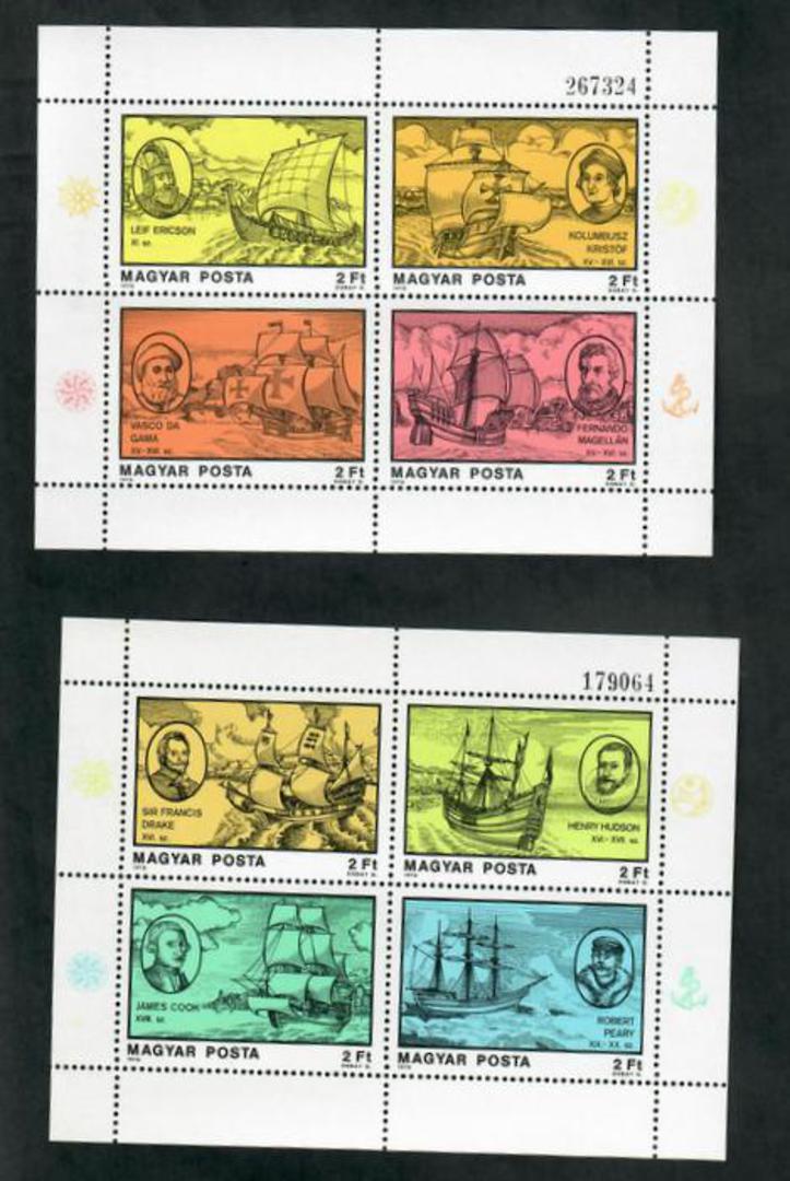 HUNGARY 1978 Explorers. 2 miniature sheets. Complete. - 51004 - UHM image 0