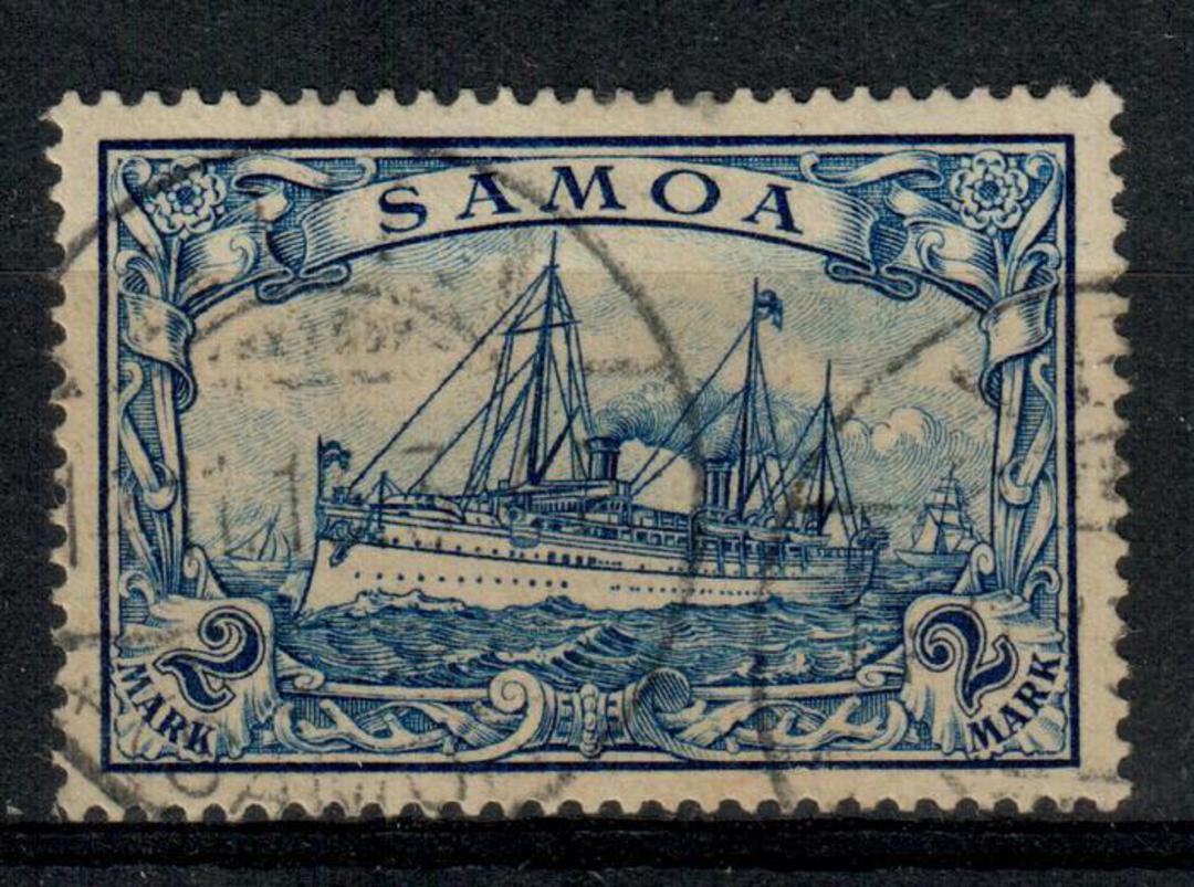 SAMOA 1900 Yacht 2m Blue. Perfectly centred copy with APIA cds. Great perfs. A lovely stamp. - 21398 - FU image 0