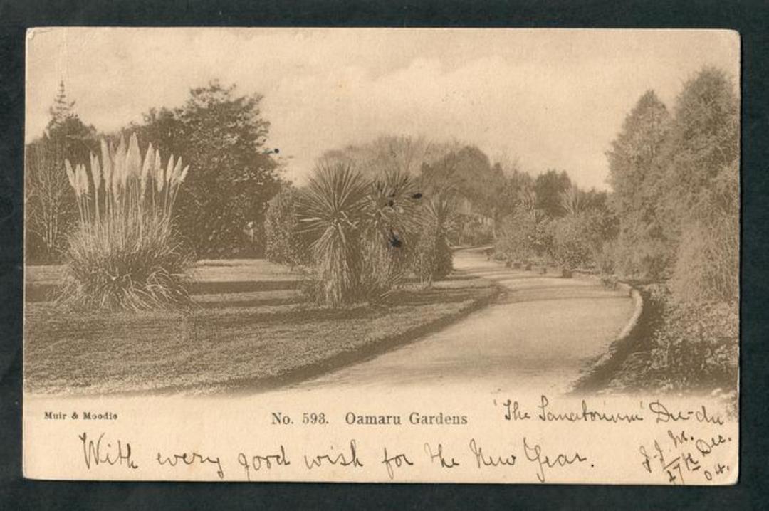 Early Undivided Postcard by Muir & Moodie of Oamaru Gardens. - 49530 - Postcard image 0