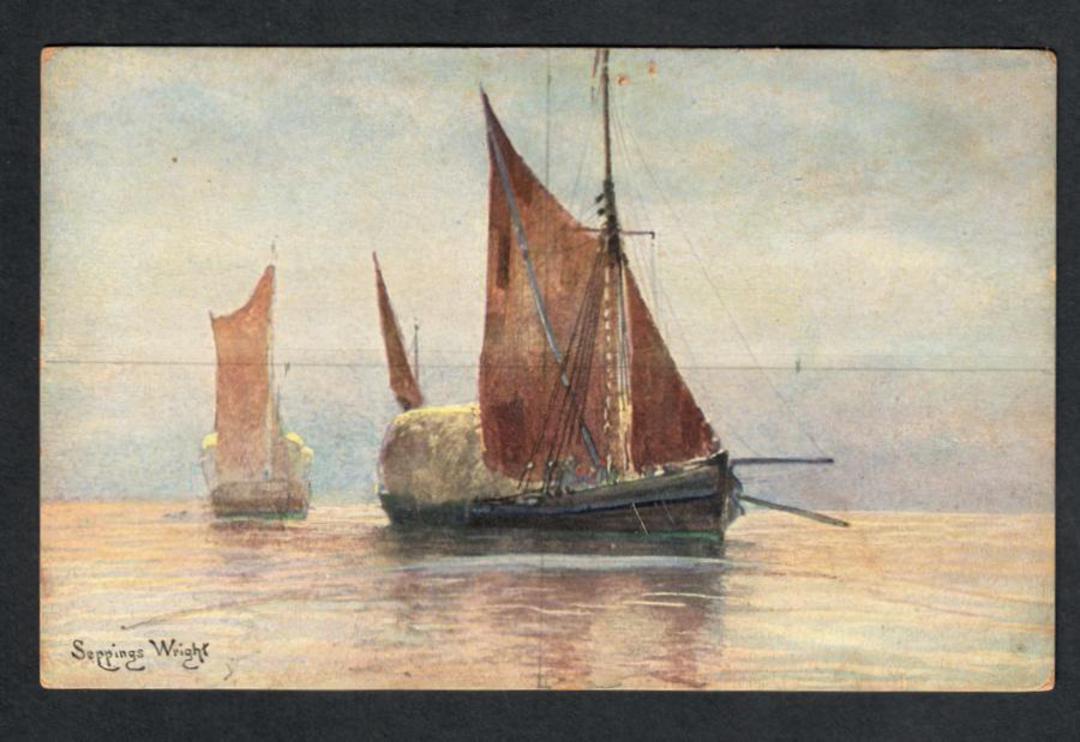 Coloured postcard ofsailing boats by H C Seppings Wright. - 40325 - Postcard image 0