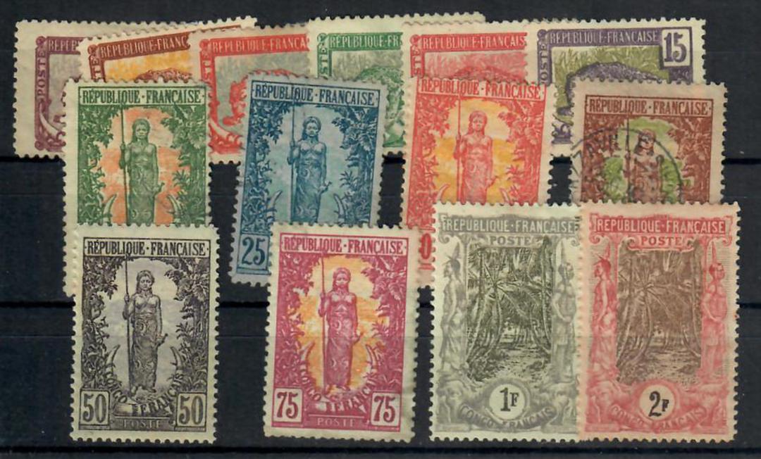 CONGO 1900 Definitives. Set of 14 to the 2fr. The 40c is VFU. - 24503 - Mixed image 0