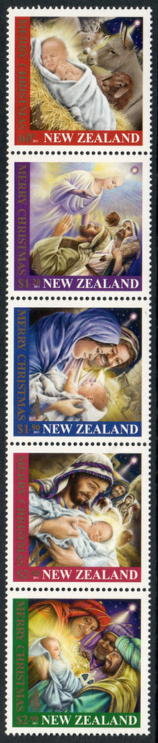 NEW ZEALAND 2011 Christmas. Strip of 5. Gummed stamps only. - 54619 - UHM image 0