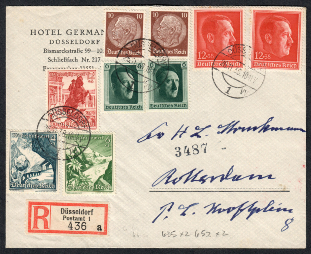 GERMANY 1935 Registered Letter from Dusseldorf. - 31362 - PostalHist image 0
