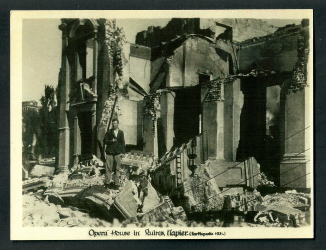 Real Photograph of Opera House in ruins Napier. - 47979 - Postcard image 0