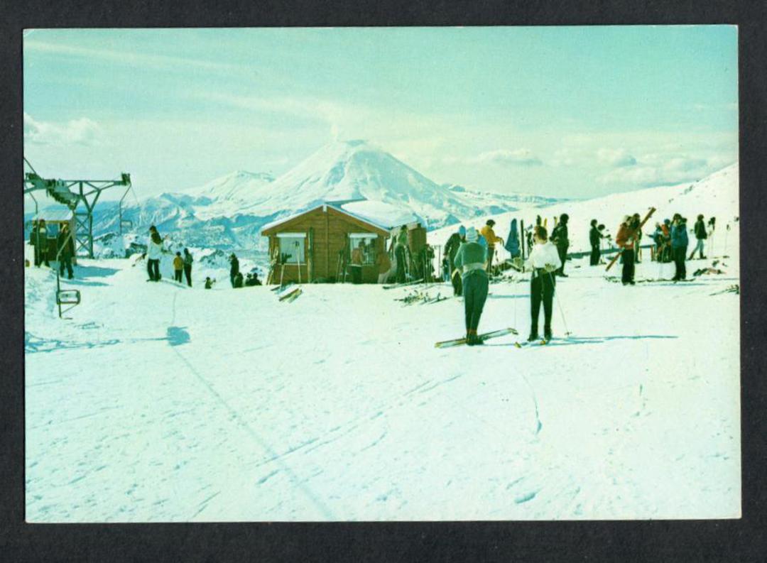 Modern Coloured Postcard by Alan J Benge Ngauruhoe from ski slopes on Ruapehu. - 444267 - Postcard image 0
