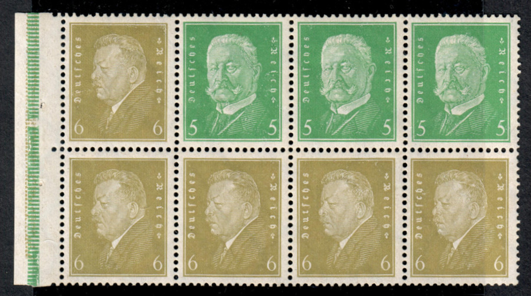 GERMANY 1928 Definitive Booklet Pane with two stamps missing. - 56747 - UHM image 0