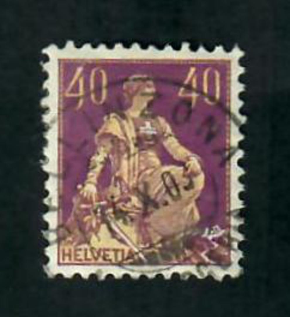 SWITZERLAND 1908 Definitive 40c Orange-Yellow and Purple. Designer's name. - 77786 - FU image 0