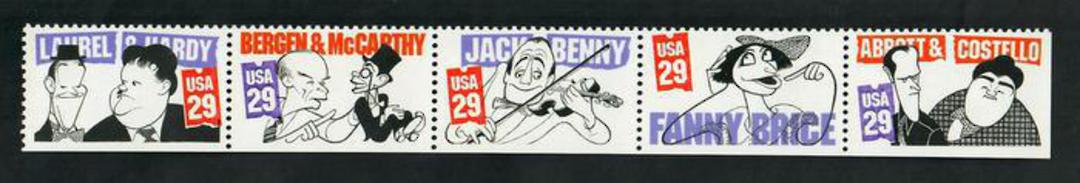 USA 1991 Comedians. Strip of 5. - 51076 - UHM image 0