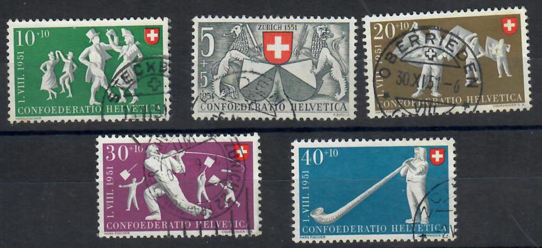 SWITZERLAND 1951 Commemoratives. Set of 5. - 23305 - Used image 0