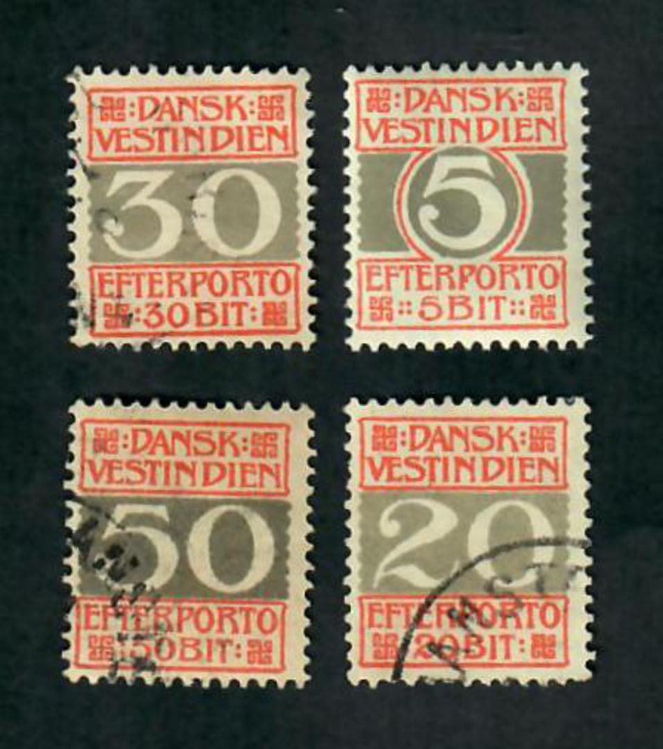 DANISH WEST INDIES 1905 Postage Due. Set of 4. The 5b is mint, other vfu. - 72231 - VFU image 0