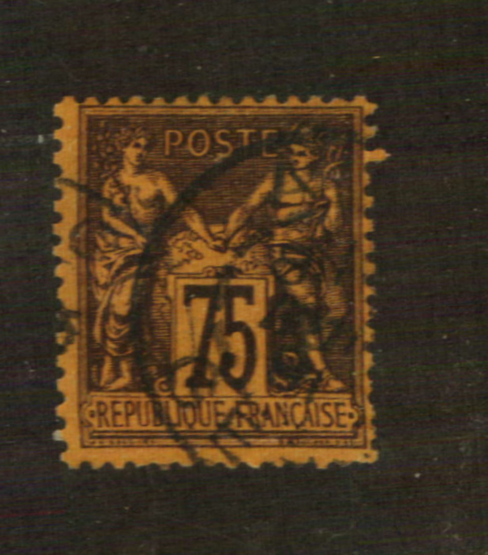 FRANCE 1877 Definitive 75c Brown on deep orange. Type 2. Letter 'N' under the 'U'. - 76222 - Used image 0