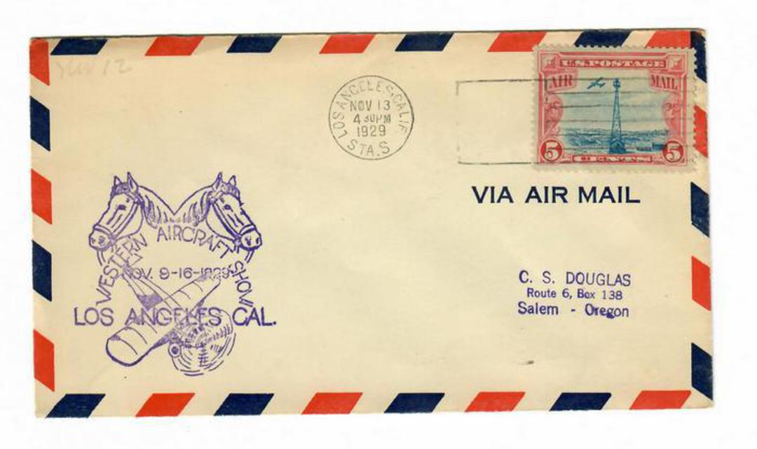 USA 1929 Western Aircraft Show. Special cachet on airmail letter. - 31063 - image 0
