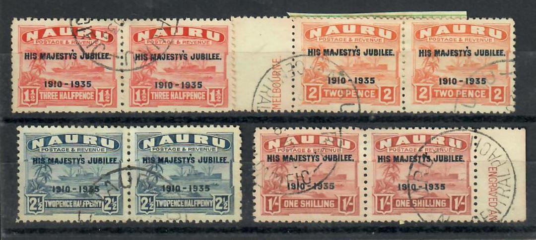 NAURU 1935 Silver Jubilee. Set of 4 in joined pairs. - 20239 - VFU image 0