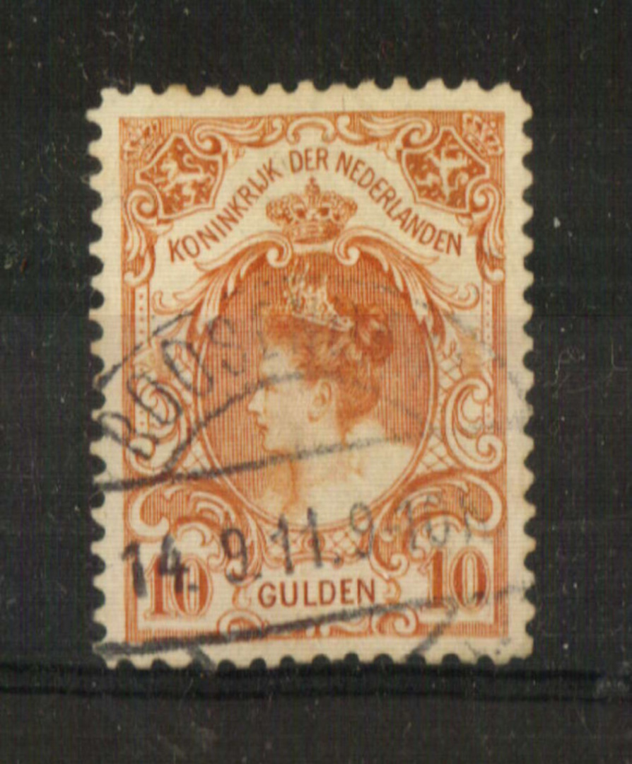 NETHERLANDS 1899 Definitive 10g Orange-Red. One of the top stamps of this country. This copy is exceptionally well centred with image 0