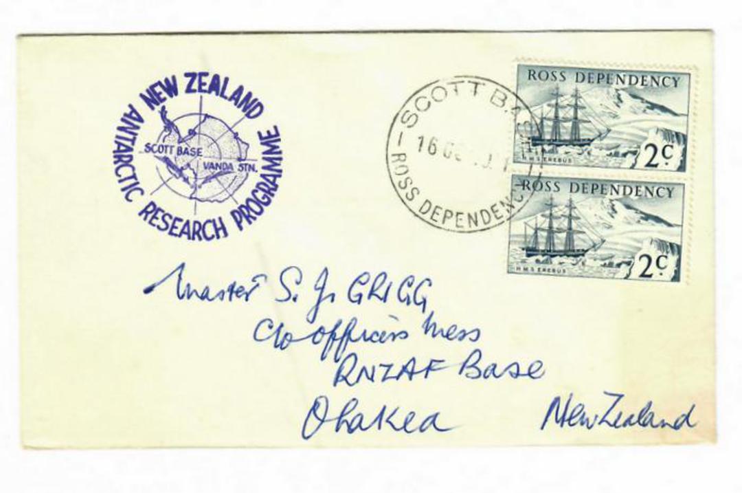 ROSS DEPENDENCY 1969 Cover with the first decimal set postmarked 16/10/69 with purple cachet New Zealand Antarctic Research Prog image 0
