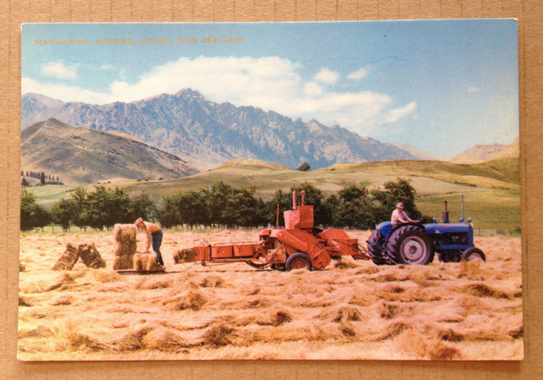 Modern Coloured Postcard by G B Scott of Haymaking Central Otago. - 449407 - Postcard image 0