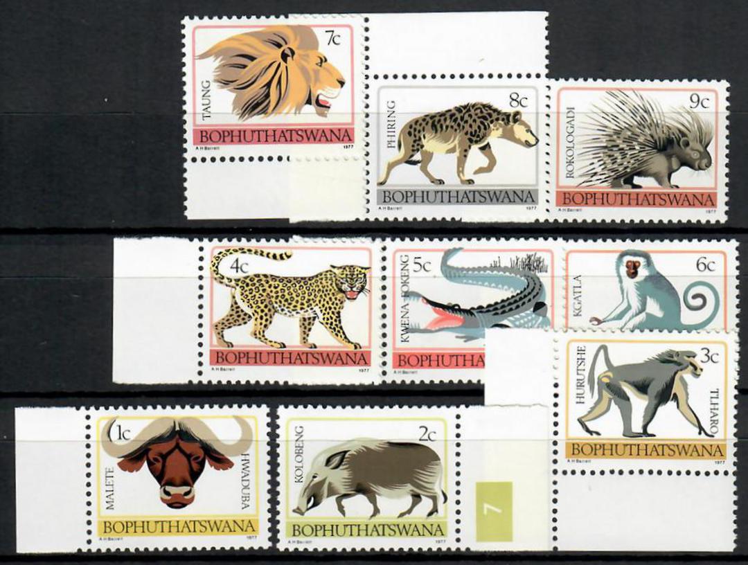 BOPHUTHATSWANA 1977 Definitives Animals. Set of 17. - 23109 - LHM image 0