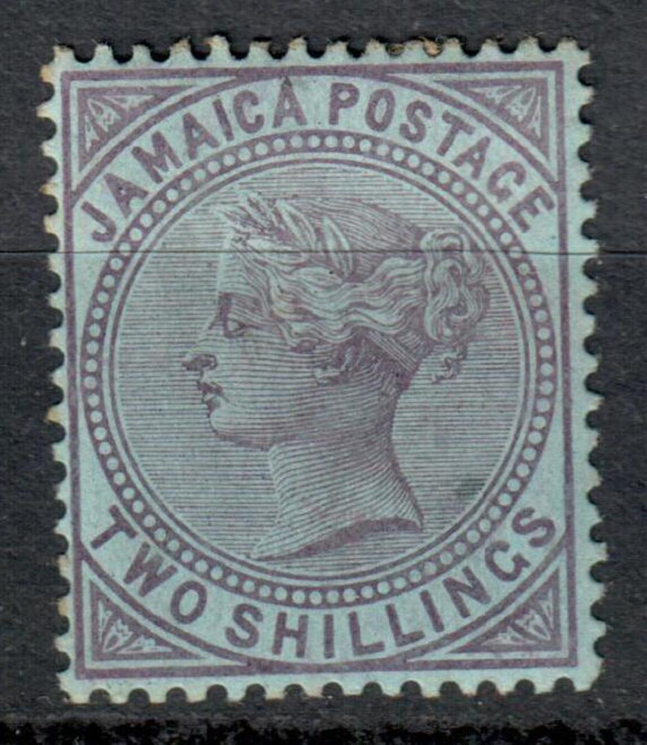 JAMAICA 1870 Definitive 2/- Venetian Red. Perf 14. On blued paper (not listed as such by SG). - 8255 - LHM image 0
