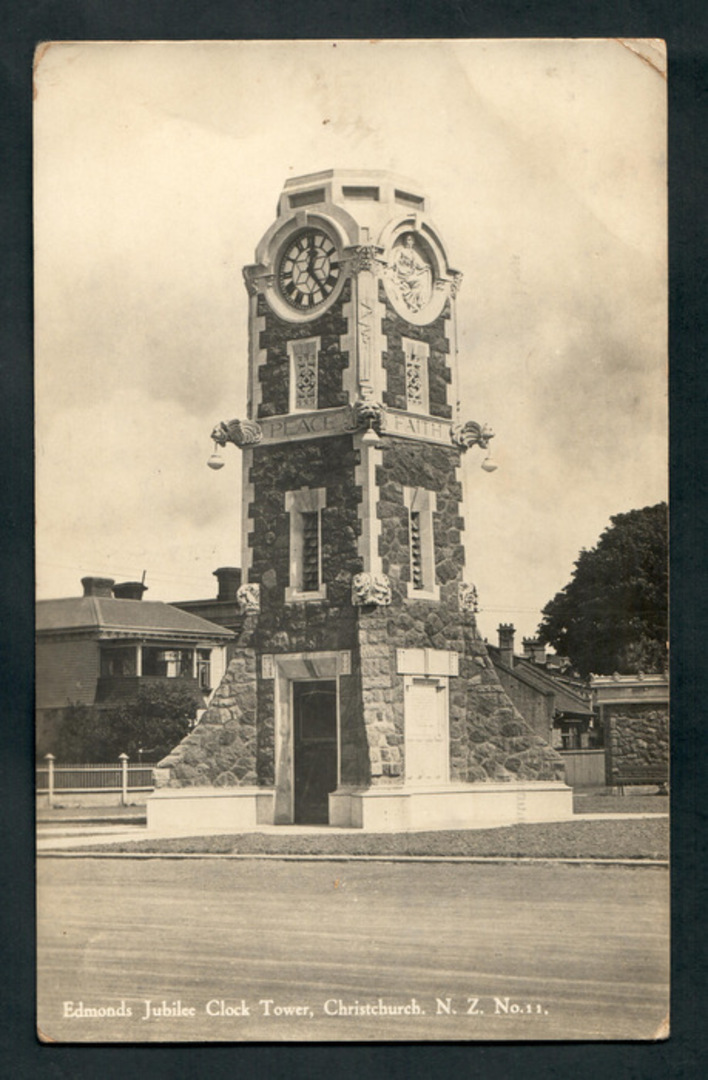 Real Photograph of Edmonds Jubilee Clock Tower Christchurch. - 248301 - Postcard image 0