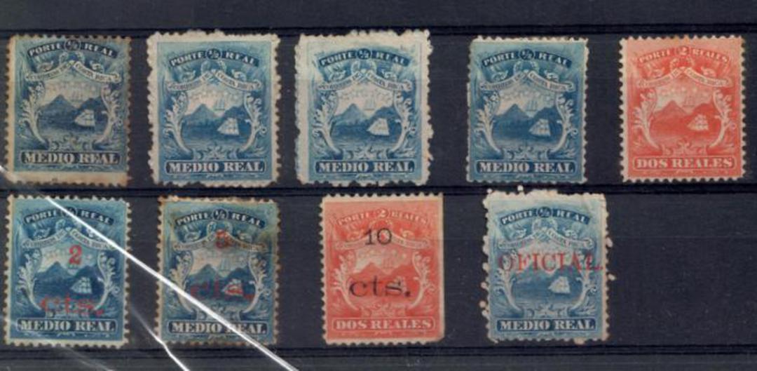 COSTA RICA 1863 Selection of earlies including private overprints and official as referred to in Scott. - 20361 - Mint image 0