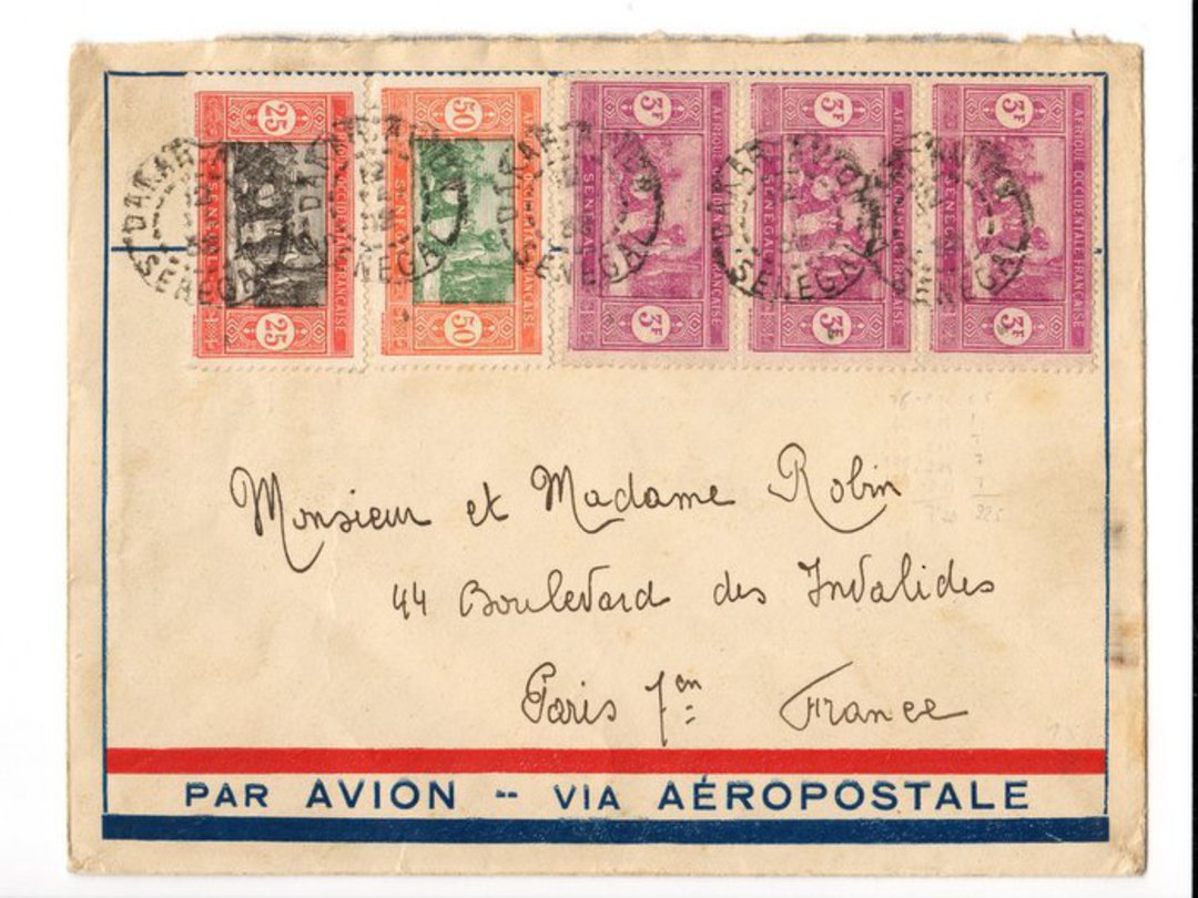 SENEGAL 1932 Airmail Letter from Dakar to Paris. - 38219 - PostalHist image 0