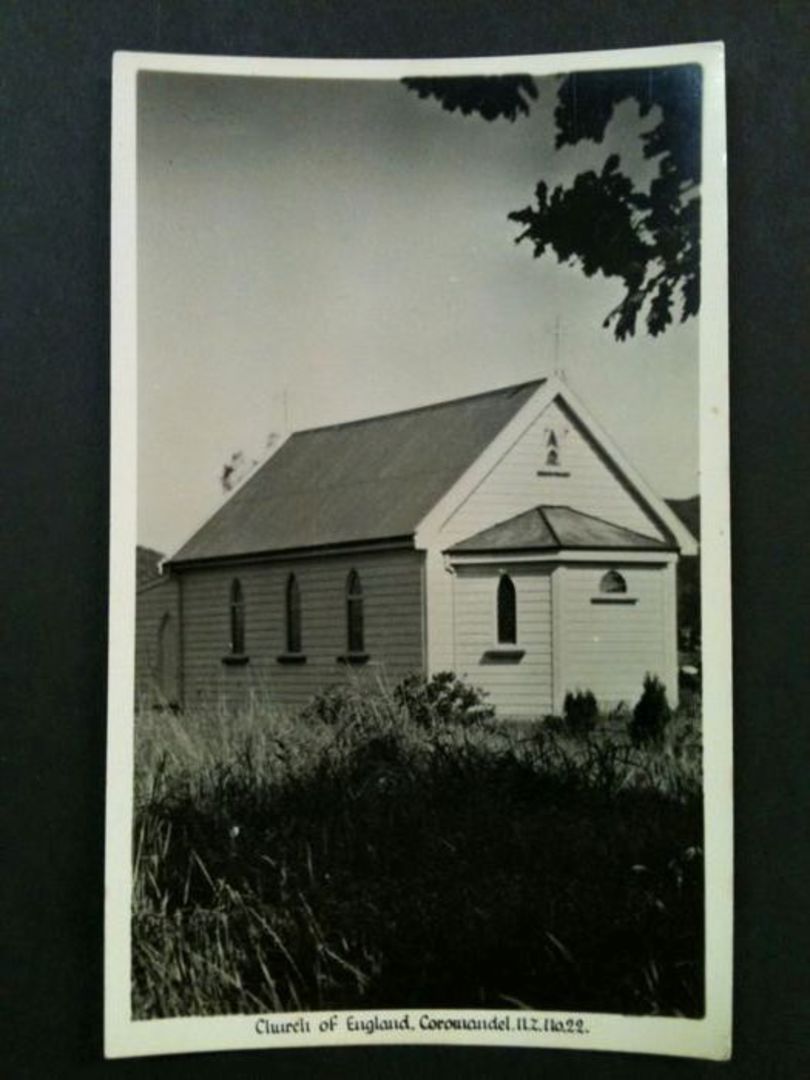 Real Photograph by A B Hurst & Son of Church of England Coromandel. Superb card. - 46557 - Postcard image 0