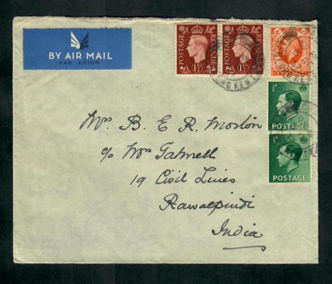 GREAT BRITAIN 1937 Airmail Letter to India. - 31770 - PostalHist image 0