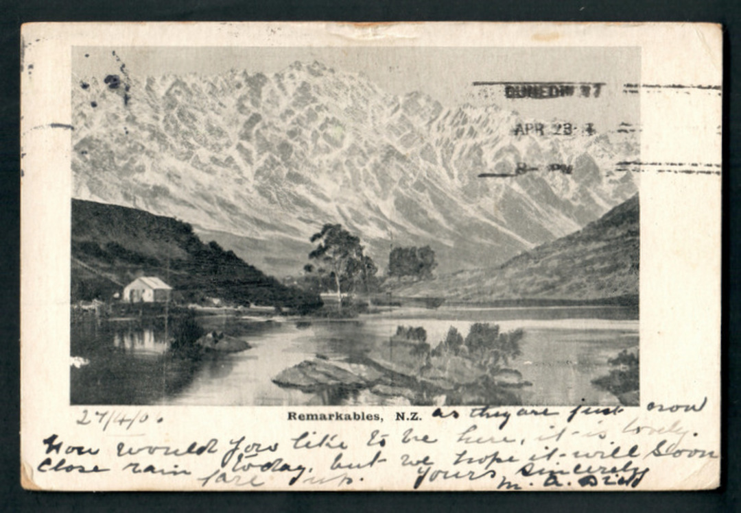 Early Undivided Postcard of The Remarkables. - 249424 - Postcard image 0