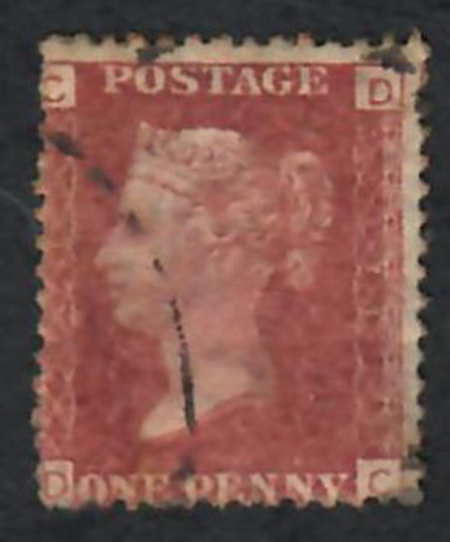 GREAT BRITAIN 1858 1d Red Plate 172 Letters JNNJ. Centered east. - 70172 - Used image 0