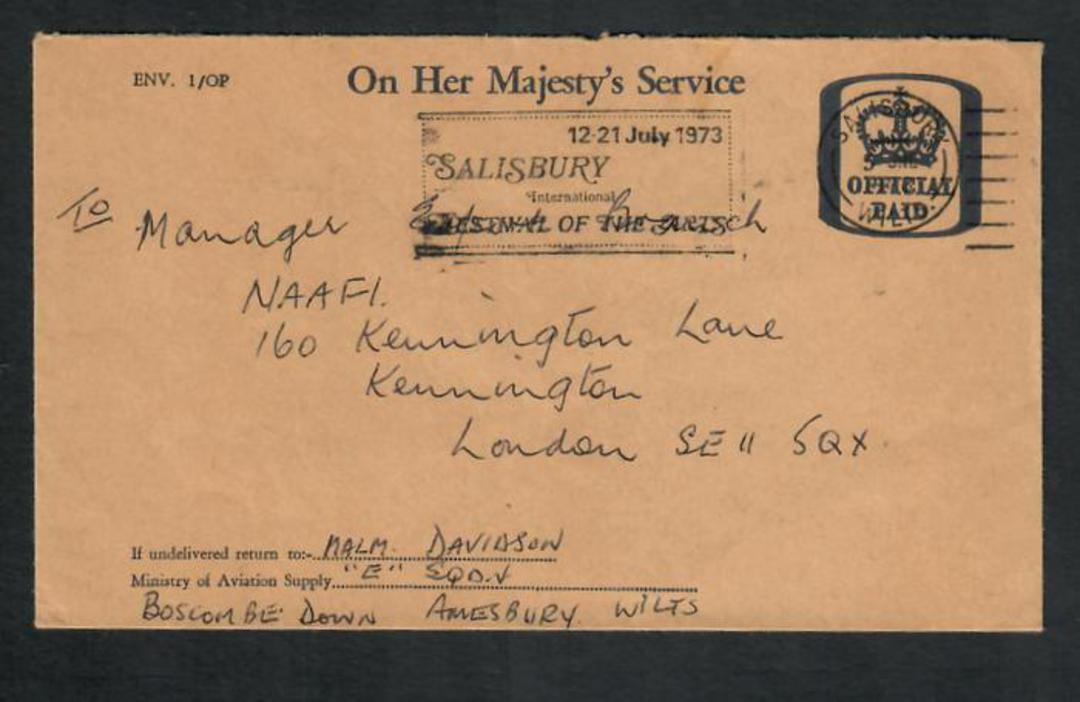 GREAT BRITAIN 1973 Official Letter from "E" Squdron Boscombe Down Aylesbury to the NAAFI Kensington London. - 31818 - PostalHist image 0