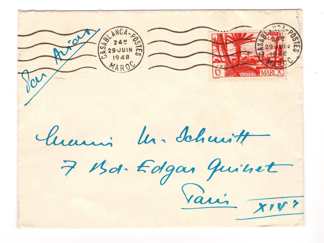 FRENCH MOROCCO 1948 Airmail Letter from Casablanca to France. - 37753 - PostalHist image 0