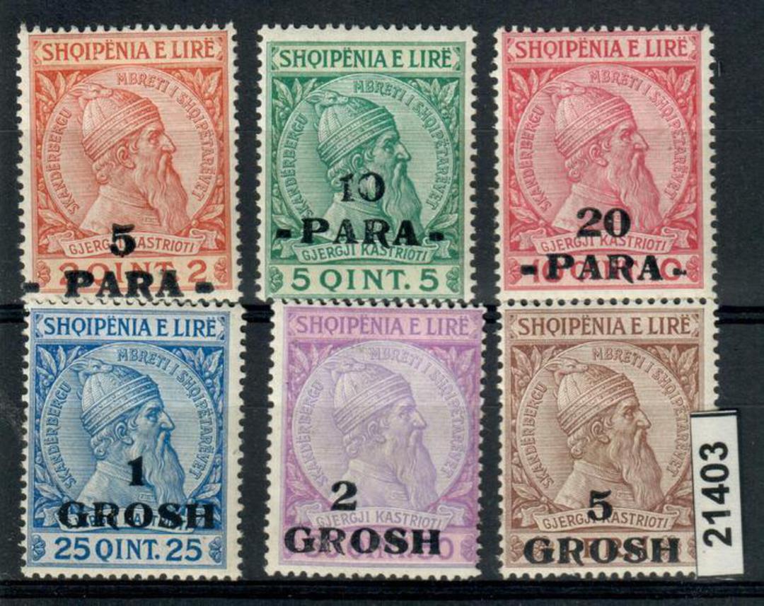 ALBANIA 1914 surcharges. Set of six. - 21403 - LHM image 0