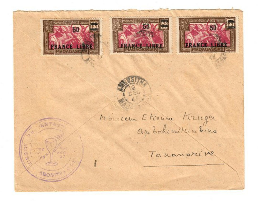 MADAGASCAR 1947 Internal Letter from Ambusitra to Tananarive. - 37697 - PostalHist image 0