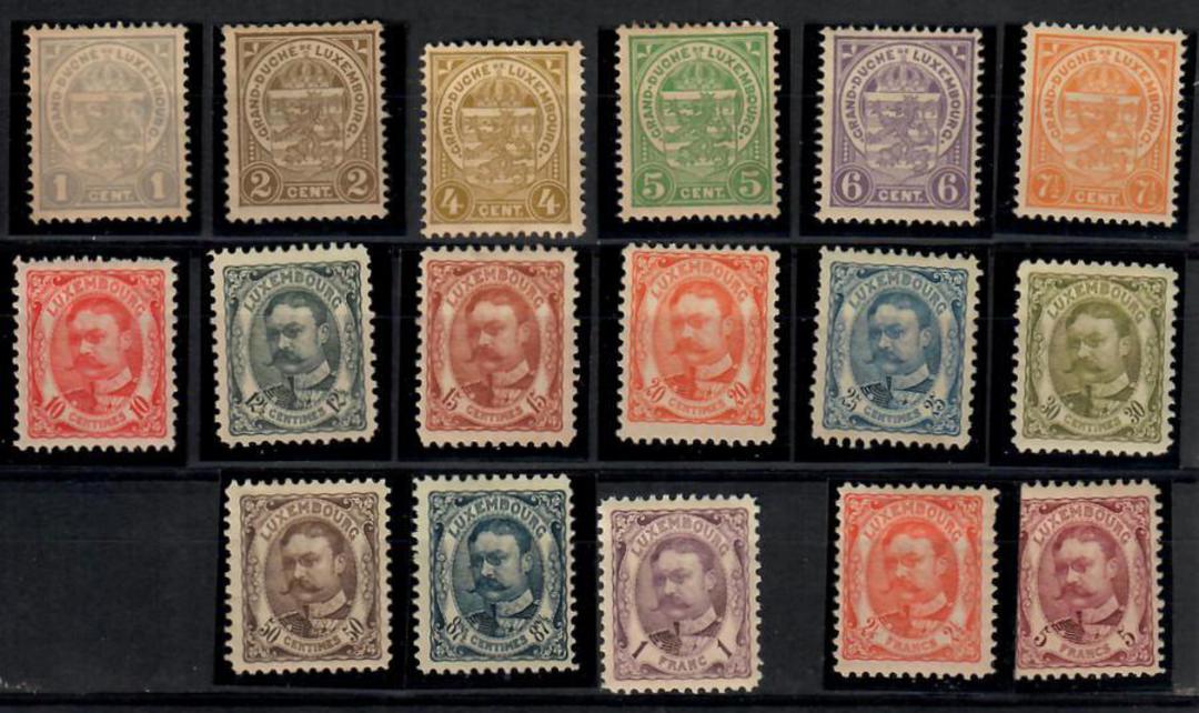 LUXEMBOURG 1906 Definitives. Simplified set of (17). Complete except for the 37½c (cat 75p). - 23733 - Mint image 0