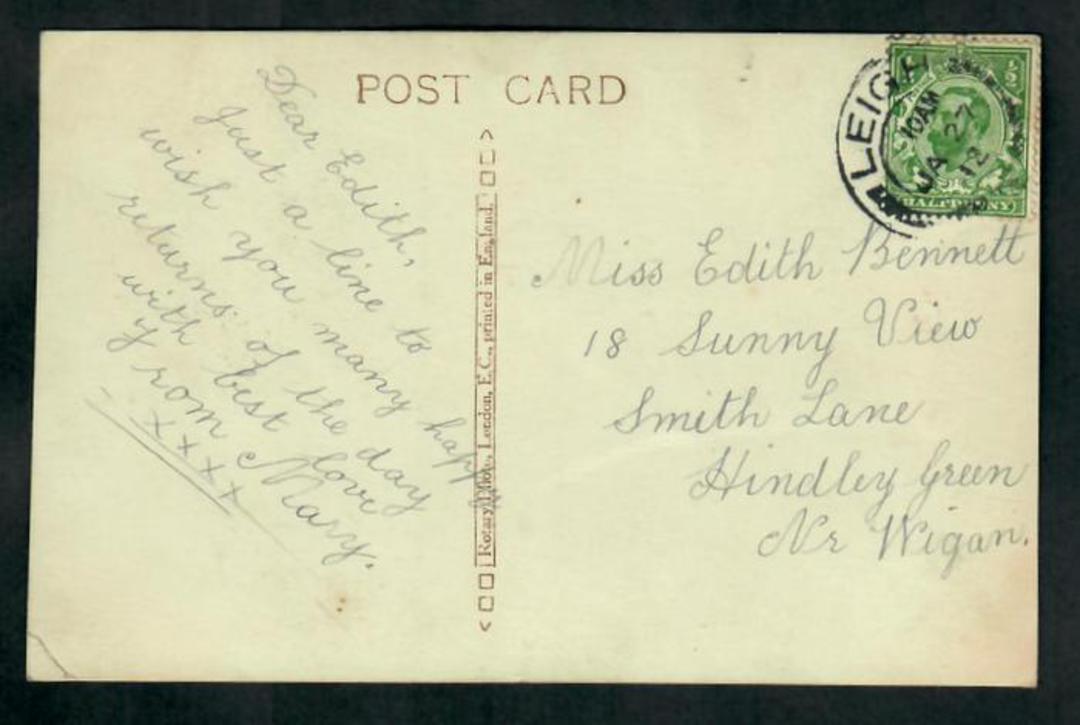 GREAT BRITAIN 1912 Postcard from Leigh to Wigan. - 31794 - PostalHist image 0