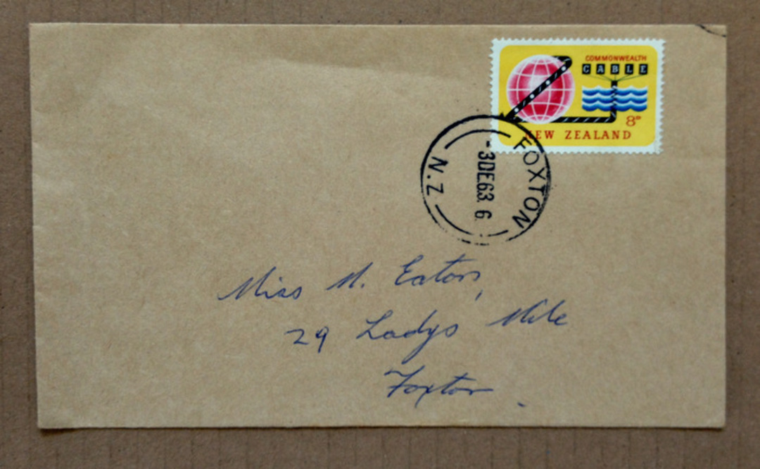 NEW ZEALAND Postmark Palmerston North FOXTON. J class cancel on cover. - 34198 - Postmark image 0