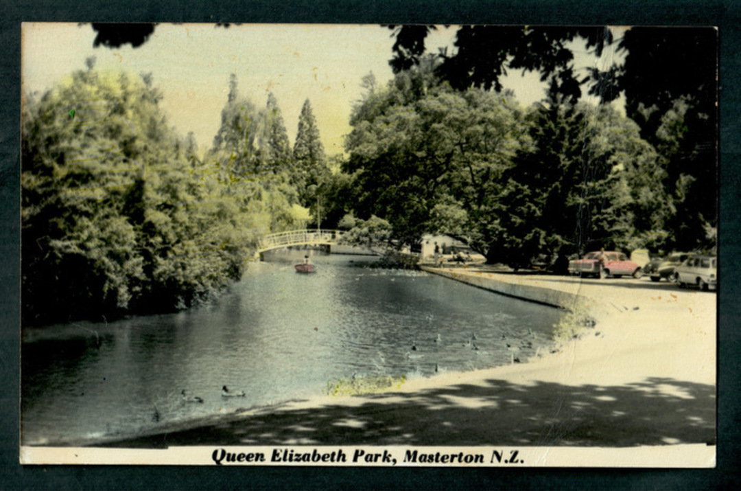 Tinted Postcard by N S Seaward of Queen Elizabeth Park Masterton. - 47852 - Postcard image 0
