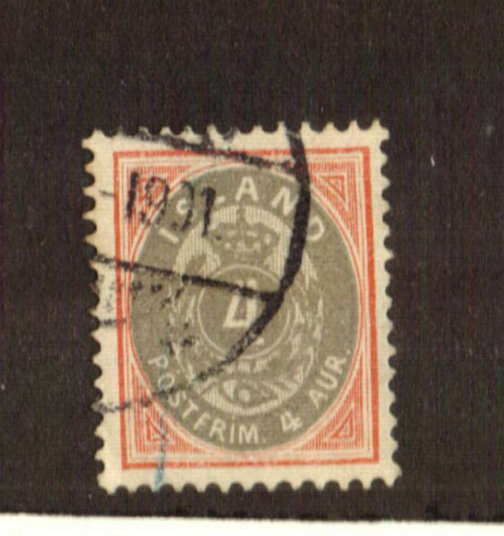 ICELAND 1900 4 aure grey and rose. Well centred. Fresh and clean and with no thins. - 71424 - VFU image 0