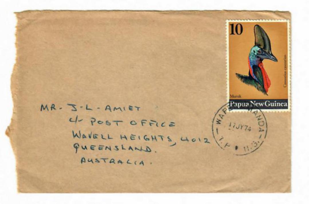 PAPUA NEW GUINEA 1974 Letter from Wapenamanda to Australia. Bad opening on left. - 32172 - PostalHist image 0