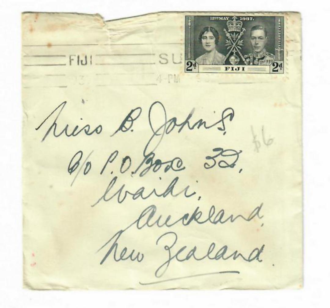 FIJI 1937 Letter to New Zealand. Slogan cancel. - 32113 - PostalHist image 0