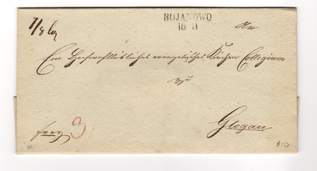 GERMANY Pre-stamp in the form of an 'entire' folded to form an 'envelope (without contents). Addressed to Glogau. Wax seal on th image 0