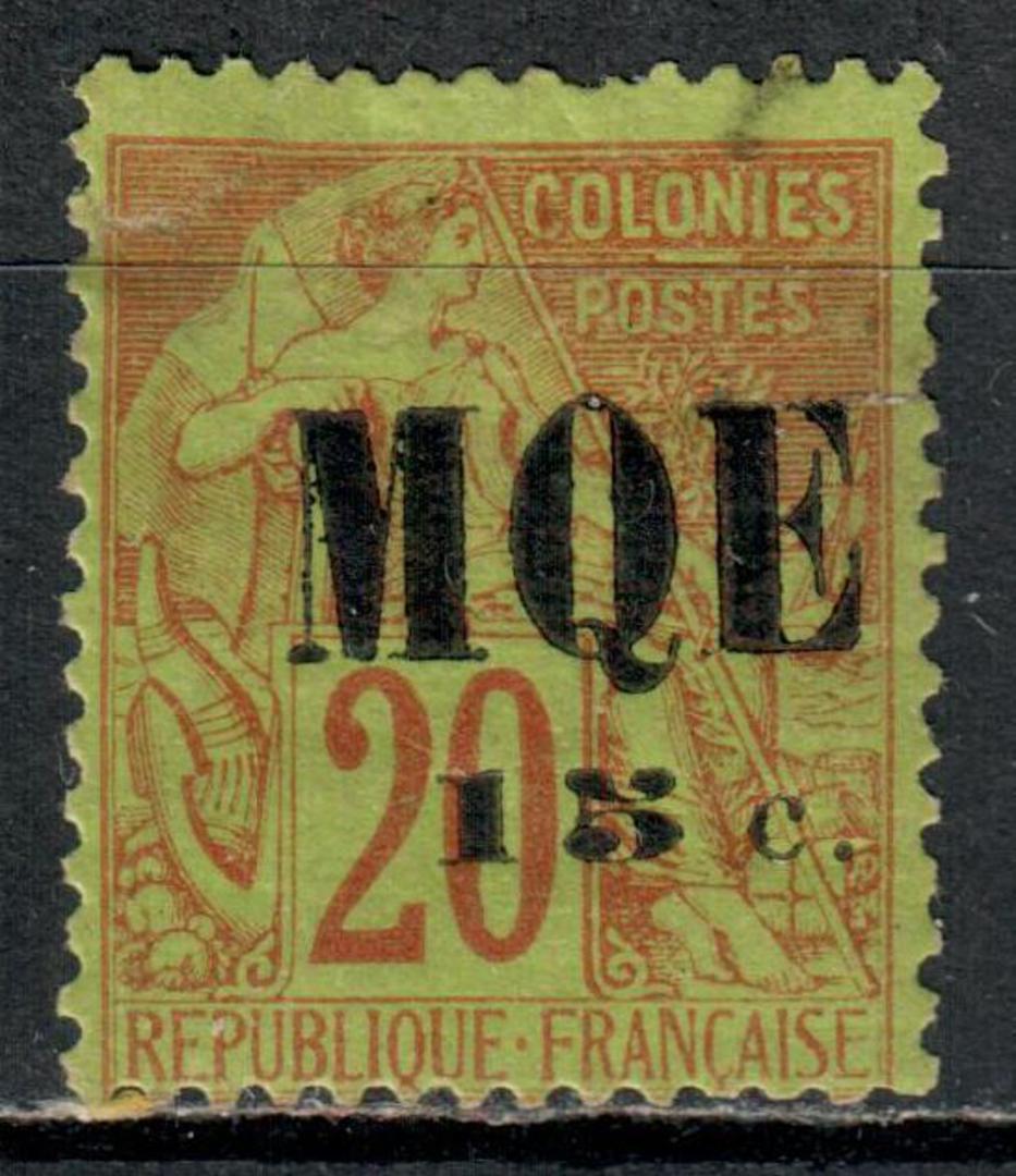 MARTINIQUE 1887 Surcharge on French Colonies 15c on 20 Red on green. - 71249 - VFU image 0