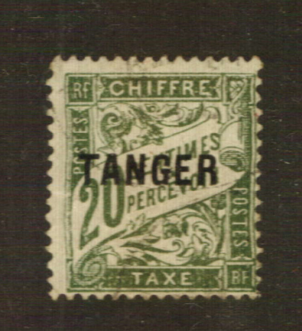 FRENCH Post Offices in TANGIER 1918 Postage Due 20 cents Olive. - 76427 - VFU image 0