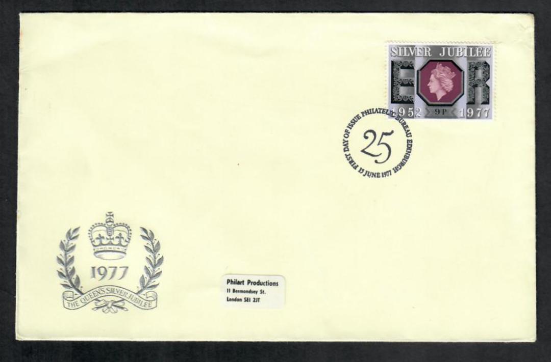 GREAT BRITAIN 1977 Silver Jubilee 9p on first day cover 15/6/1977. - 130990 - FDC image 1