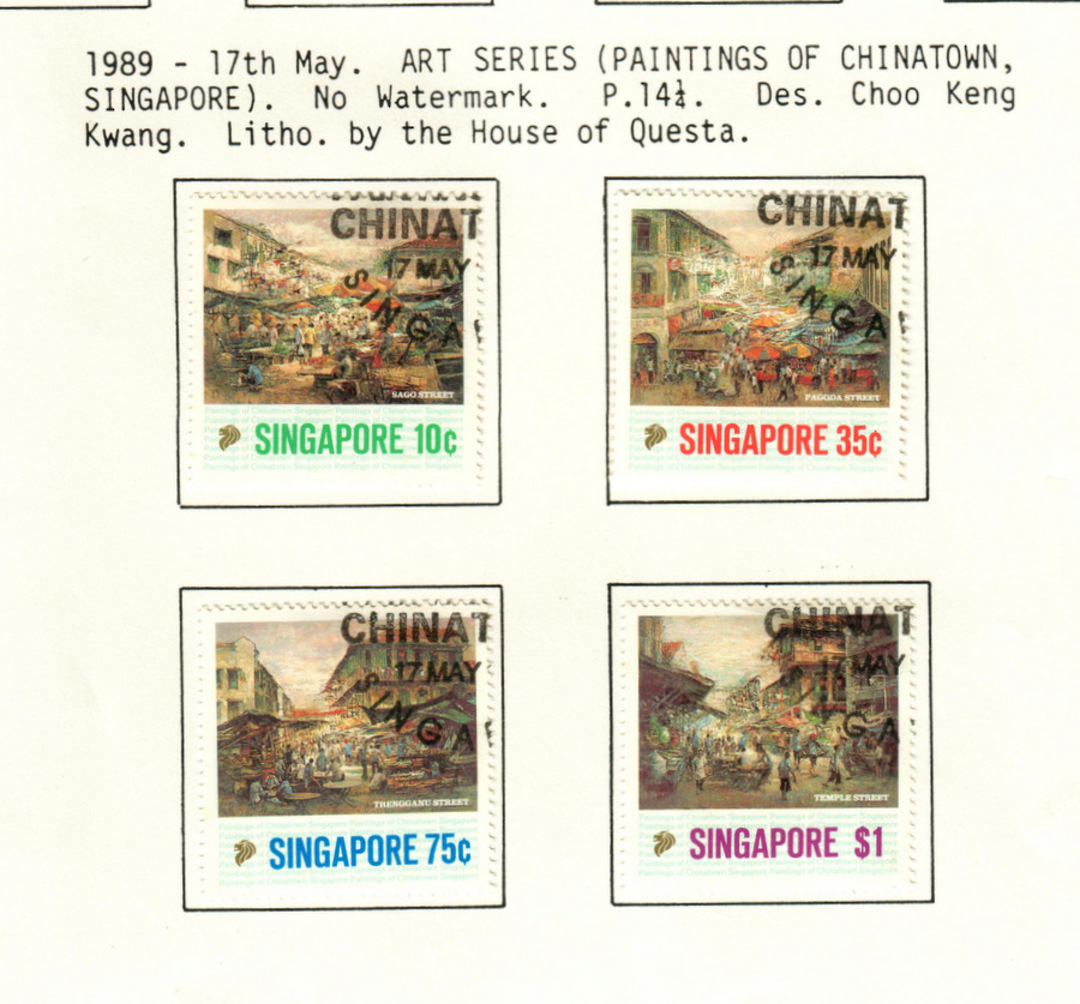 SINGAPORE 1989 Paintings of Chinatown. Set of 4. - 59638 - VFU image 0