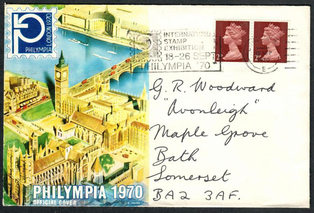 GREAT BRITAIN 1970 Philympia '70 International Stamp Exhibition. Special Postmark on illustrated cover. - 530217 - PostalHist image 0