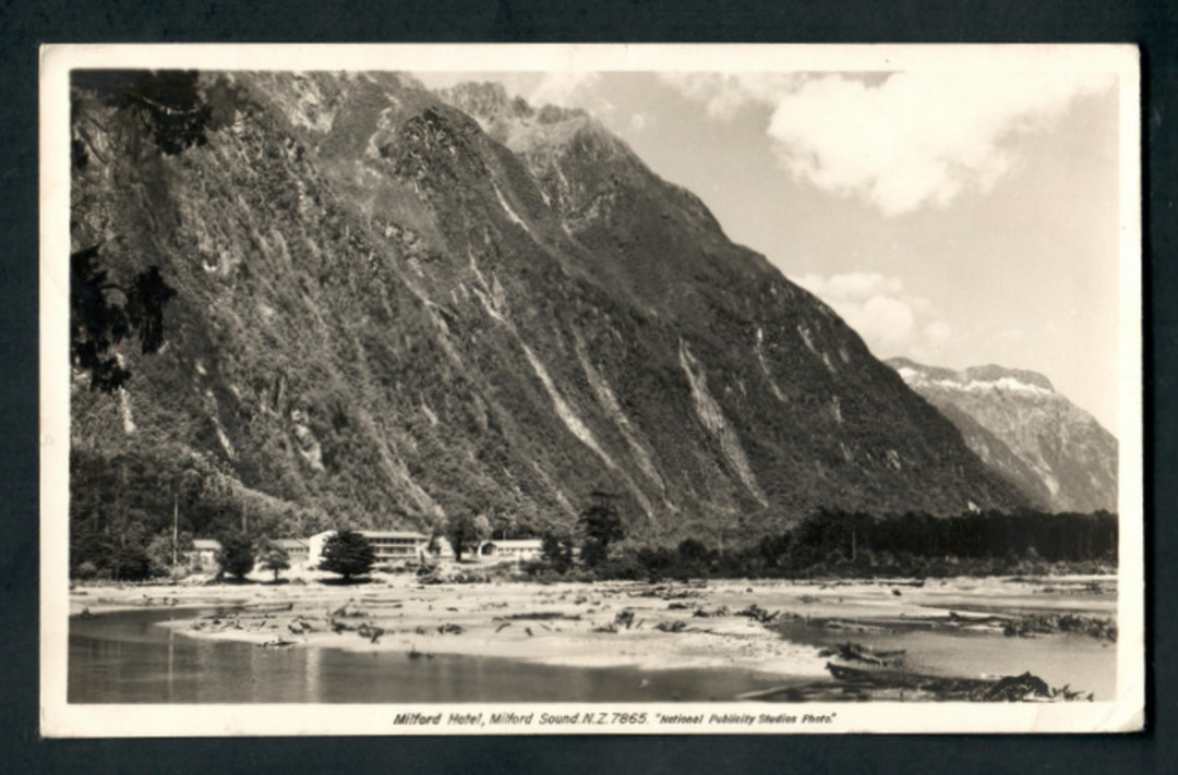 Real Photograph of Milford Hotel Milford Sound. - 249823 - Postcard image 0