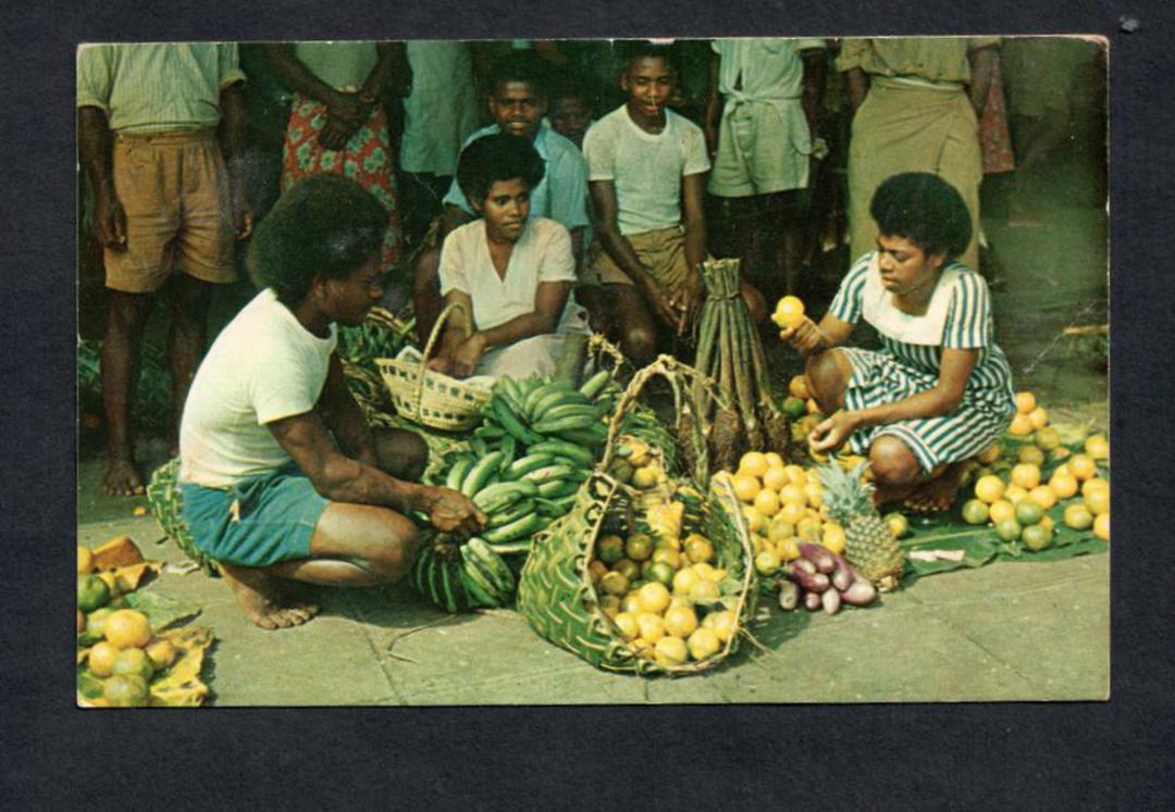 FIJI Coloured postcard of Suva Native Market. - 43837 - Postcard image 0